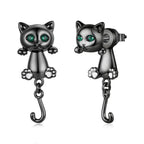 Brass & S925 Silver Earrings | 2.8*1.1cm | White Gold Plated with Pavé Setting CZ for Women