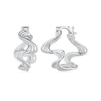 925 Sterling Silver Earrings 18mm x 10mm for Women