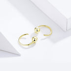 925 Sterling Silver Earrings with Plated Platinum, 1cm Diameter for Women