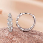 925 Sterling Silver Earrings with Pavé Setting CZ and White Gold Plating for Women