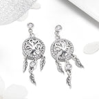 925 Sterling Silver Oxidized Pavé Setting CZ Earrings