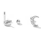 925 Sterling Silver Earrings with Pavé Setting CZ, 0.8*0.6cm for Women