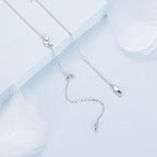 925 Sterling Silver Adjustable Necklace with White Gold Plating