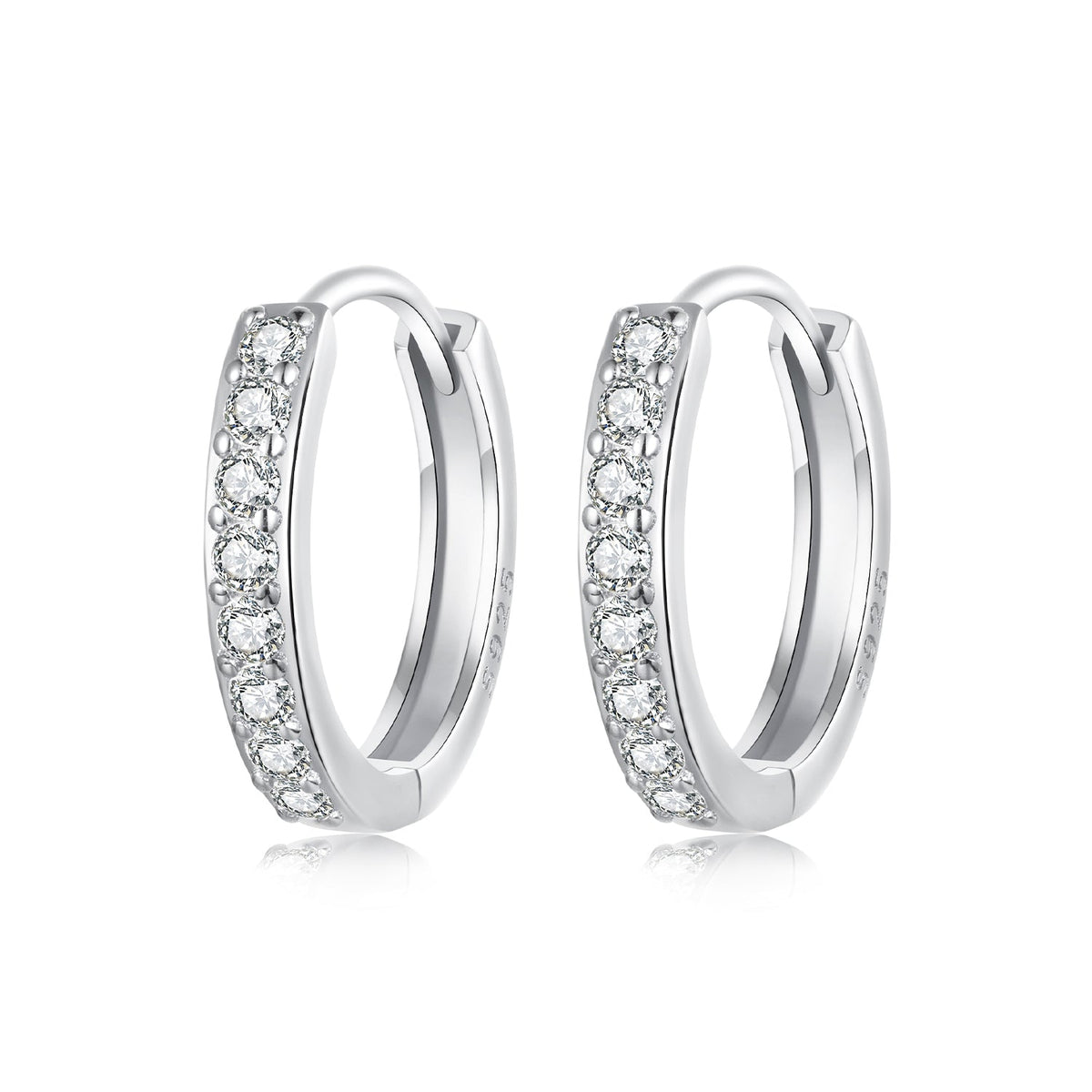 925 Sterling Silver Pavé Setting Gold Plated Earrings for Women