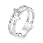 925 Sterling Silver Moissanite Engagement Ring for Women Size 6