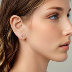925 Sterling Silver Earrings with Enamel Process and White Gold Plating