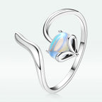 925 Sterling Silver 0.8 Carat Genuine Moonstone Ring for Women