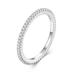 925 Sterling Silver Moissanite 0.005ct 1.4mm Ring Size 6 for Women