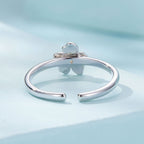 S925 Sterling Silver Enamel Plated Platinum Ring
