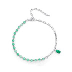925 Sterling Silver Bracelet with Pavé Setting CZ - 210mm - for Women