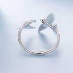 925 Sterling Silver White Enamel Pavé Set CZ Ring for Women