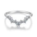 925 Sterling Silver White Gold Plated Moissanite Size 6 Ring for Women