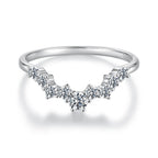 925 Sterling Silver White Gold Plated Moissanite Size 6 Ring for Women