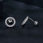 925 Sterling Silver 10mm Moissanite Earrings for Women