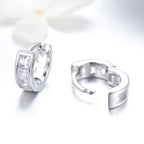 925 Sterling Silver Plated Platinum Pavé Setting CZ Earrings