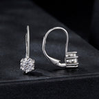 925 Sterling Silver 0.5 Carat Moissanite Earrings for Women