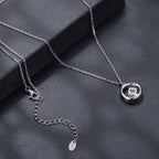 925 Sterling Silver Moissanite Necklace 40+5cm with CZ for Women