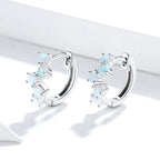 925 Sterling Silver Earrings with Translucent Opal