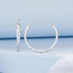 925 Sterling Silver Earrings for Women - White Gold Plated, 2.6*0.2 cm, Style L