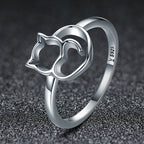 925 Sterling Silver Ring Size 5.0 with Platinum Plating for Women