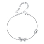 925 Sterling Silver & Plated White Gold Bracelet 15+6cm for Women