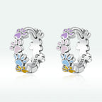 925 Sterling Silver Enamel Oxidized Silver Earrings