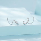 925 Sterling Silver CZ Pavé Earrings for Women