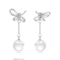 White Gold Plated Crystal Pavé CZ 3.8*1.6cm S925 Silver Needle Earrings for Women