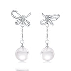 White Gold Plated Crystal Pavé CZ 3.8*1.6cm S925 Silver Needle Earrings for Women