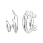 925 Sterling Silver Oxidized Silver Earrings Size 1.3*0.7cm