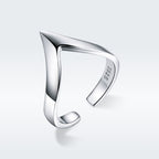 925 Sterling Silver Ring with Platinum Plating - 0.3cm Width - Unisex