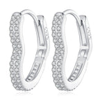 925 Sterling Silver Earrings with Cubic Zirconia in Platinum Finish