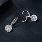 925 Sterling Silver Moissanite 1ct Earrings 26x11mm Pavé White Gold for Women