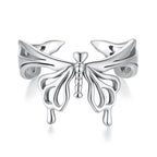 925 Sterling Silver Oxidized Silver 0.2-1.3 cm Adjustable Ring