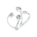 925 Sterling Silver White Gold Plated Pavé Set CZ Ring 2.5-13.5mm for Women