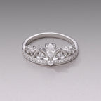 925 Sterling Silver Pavé Setting CZ White Gold Plated Ring Size 6 for Women