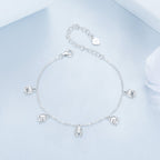 925 Sterling Silver Plated White Gold 12x41mm Pendant Bracelet