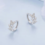 S925 Sterling Silver Earrings with Plated Platinum for Women