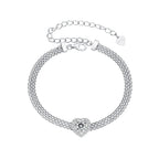 925 Sterling Silver & 1 Carat Moissanite & CZ White Gold Plated Bracelet for Women