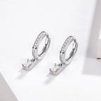 925 Sterling Silver 1.7cm Pavé Setting CZ Earrings