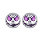 925 Sterling Silver Enamel Oxidized Earrings - 8mm for Women