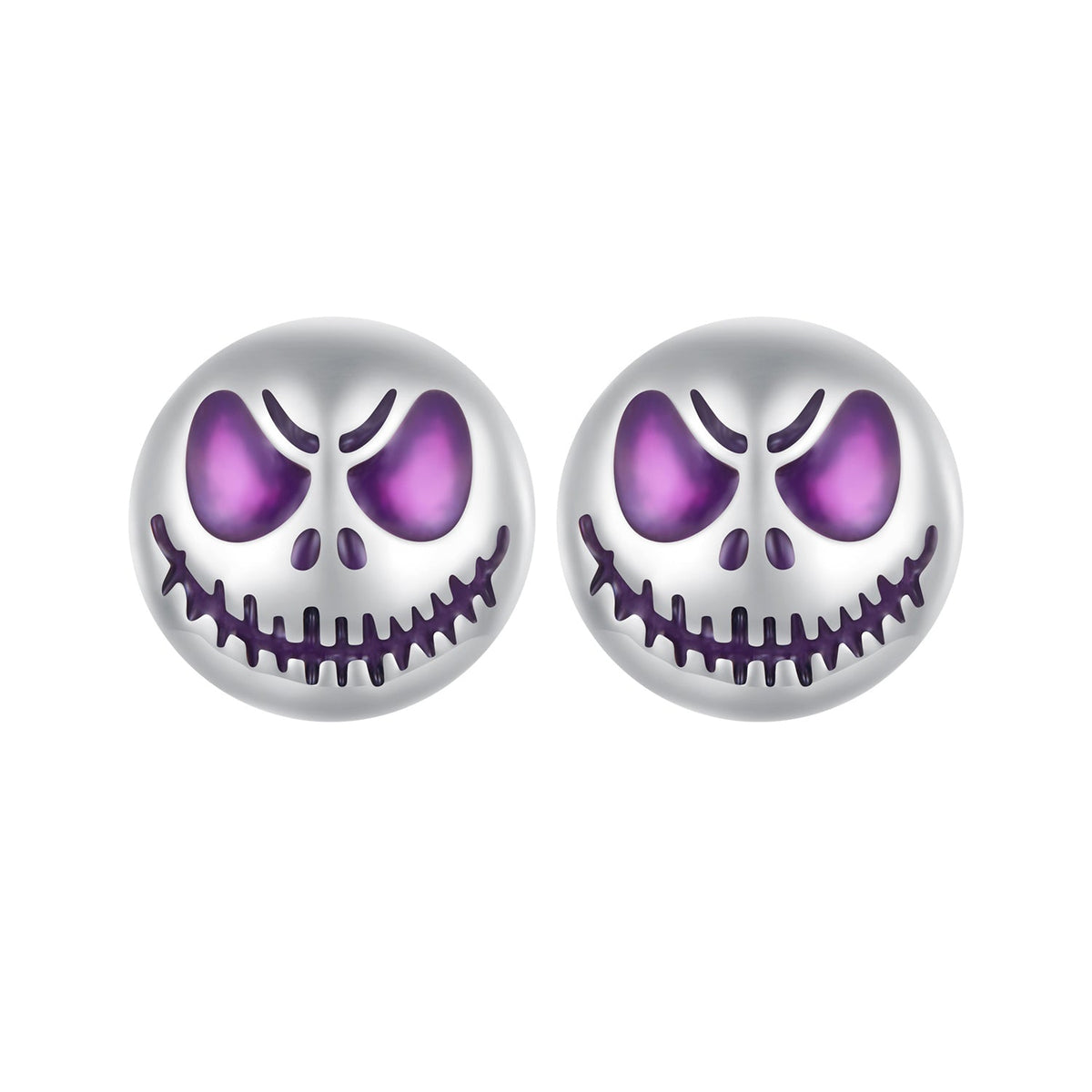 925 Sterling Silver Enamel Oxidized Earrings - 8mm for Women