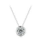 S925 Sterling Silver Moissanite Necklace 400mm with 1ct Moissanite for Women