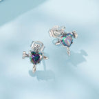 925 Sterling Silver Earrings with Transparent Glass for Women