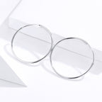 925 Sterling Silver Plated Platinum Earrings 3cm for Women