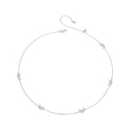 925 Sterling Silver Adjustable Necklace with White Gold Plating