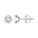 925 Sterling Silver 5.0mm Moissanite Earrings for Women