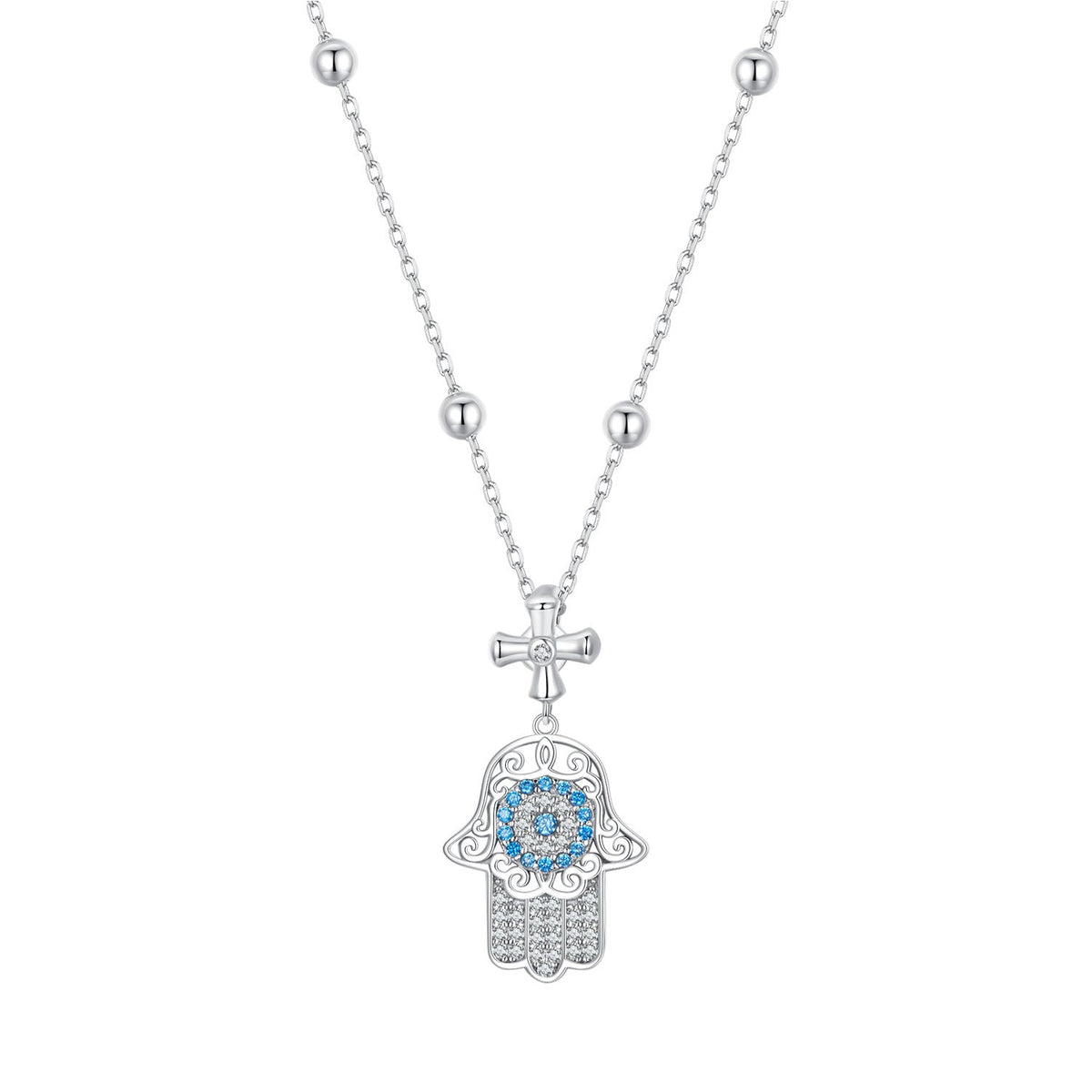 925 Sterling Silver Necklace with Pavé Setting CZ - 400mm Length