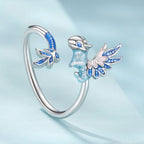 925 Sterling Silver Enamel Process Pavé CZ White Gold Ring for Women