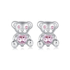 925 Sterling Silver Earrings with CZ in White Gold Plating